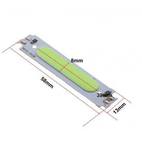 LED COB, 58X13MM / 2W VERDE