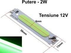 LED COB, 58X13MM / 2W VERDE